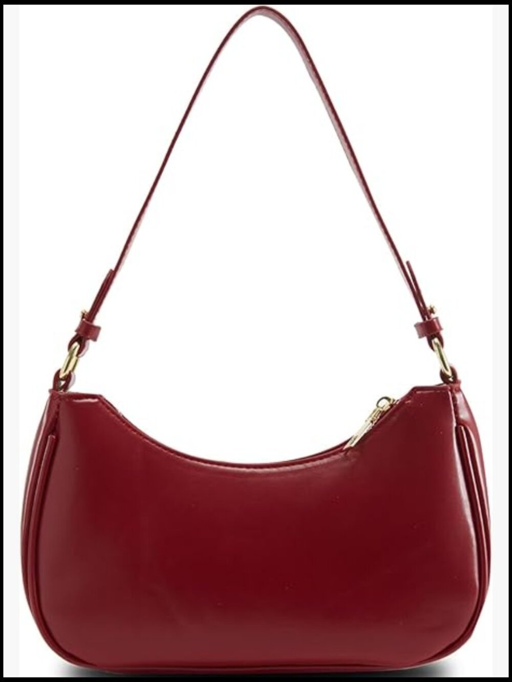 Vegan Leather Hobo Shoulder Bag Y2K Trendy Crossbody Clutch Purse Adjustable - Picture 1 of 7